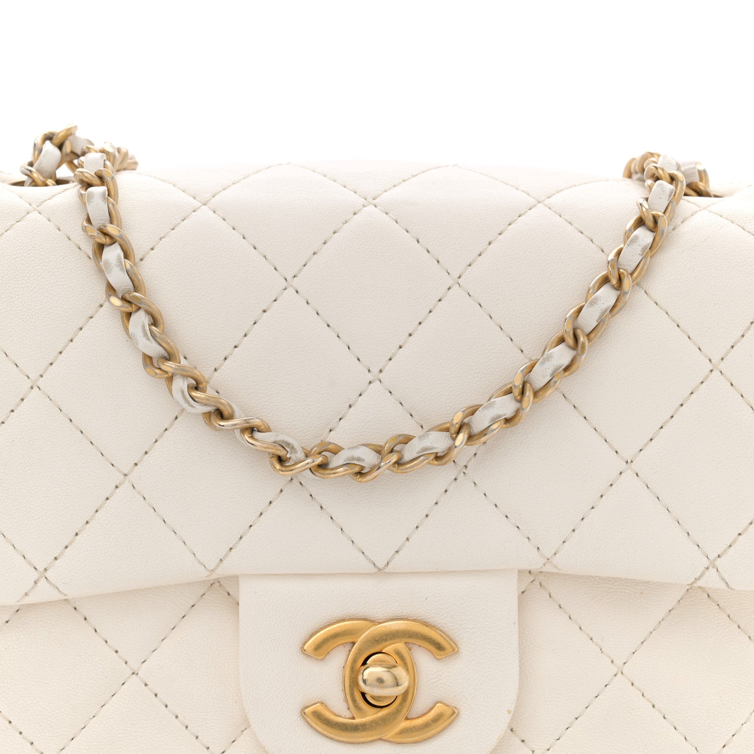 Chanel Lambskin Quilted Mini Pearl Crush Flap White 8 of 15