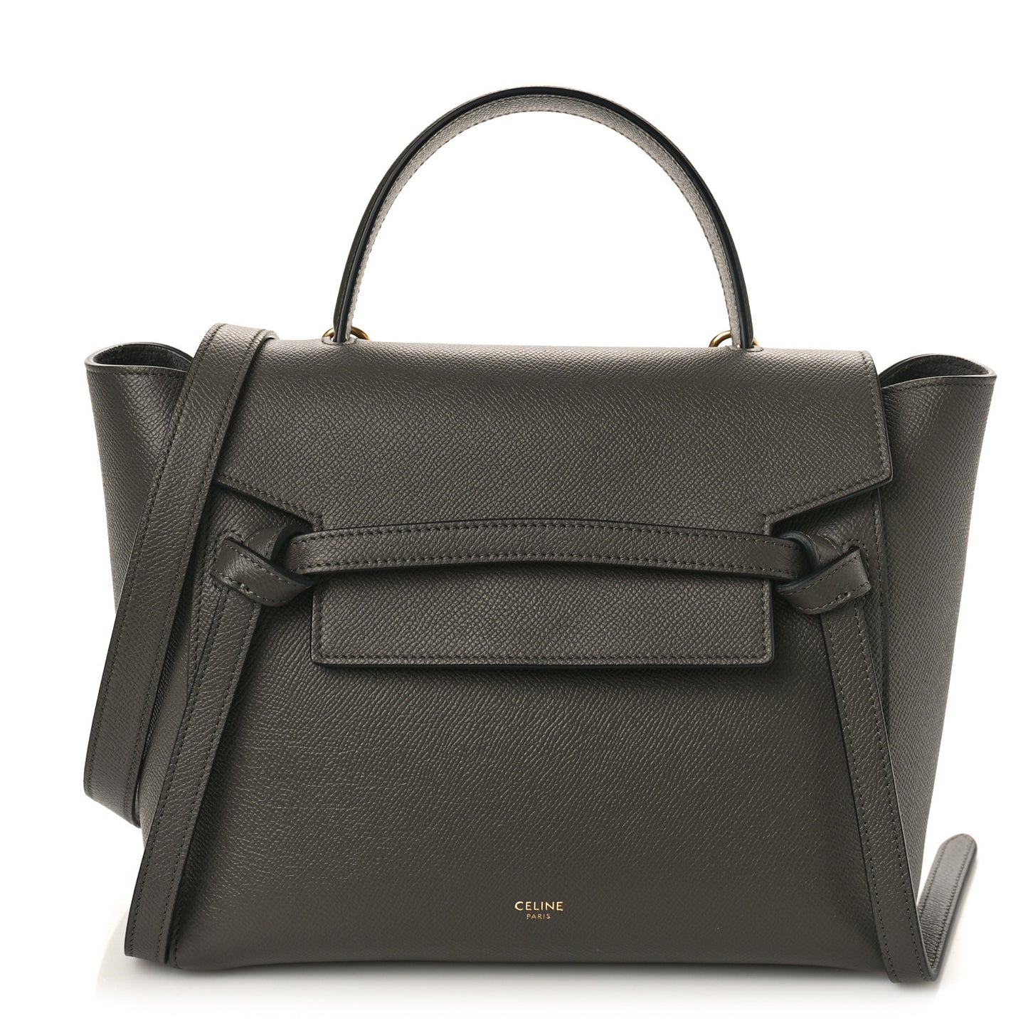 Grained Calfskin Micro Belt Bag Grey