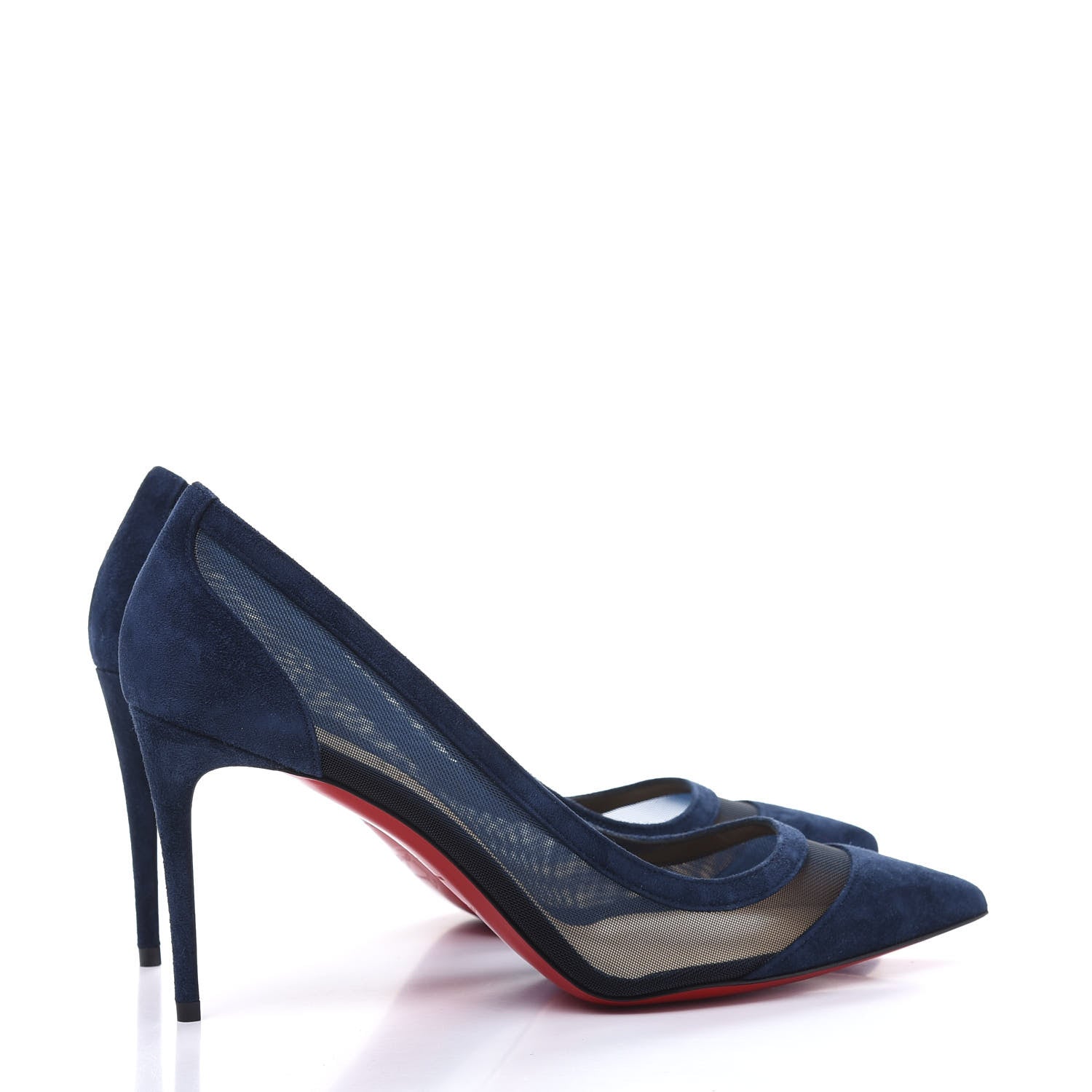 Christian Louboutin Veau Velours Rete Galativi 85 Pumps 39.5 Marine 4 of 8