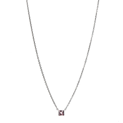 Cartier 18K White Gold Pink Tourmaline Tank Pendant Necklace 1 of 6