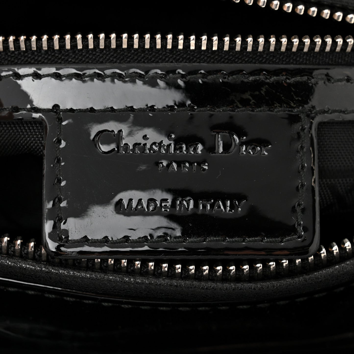 Patent Cannage Medium Lady Dior Black