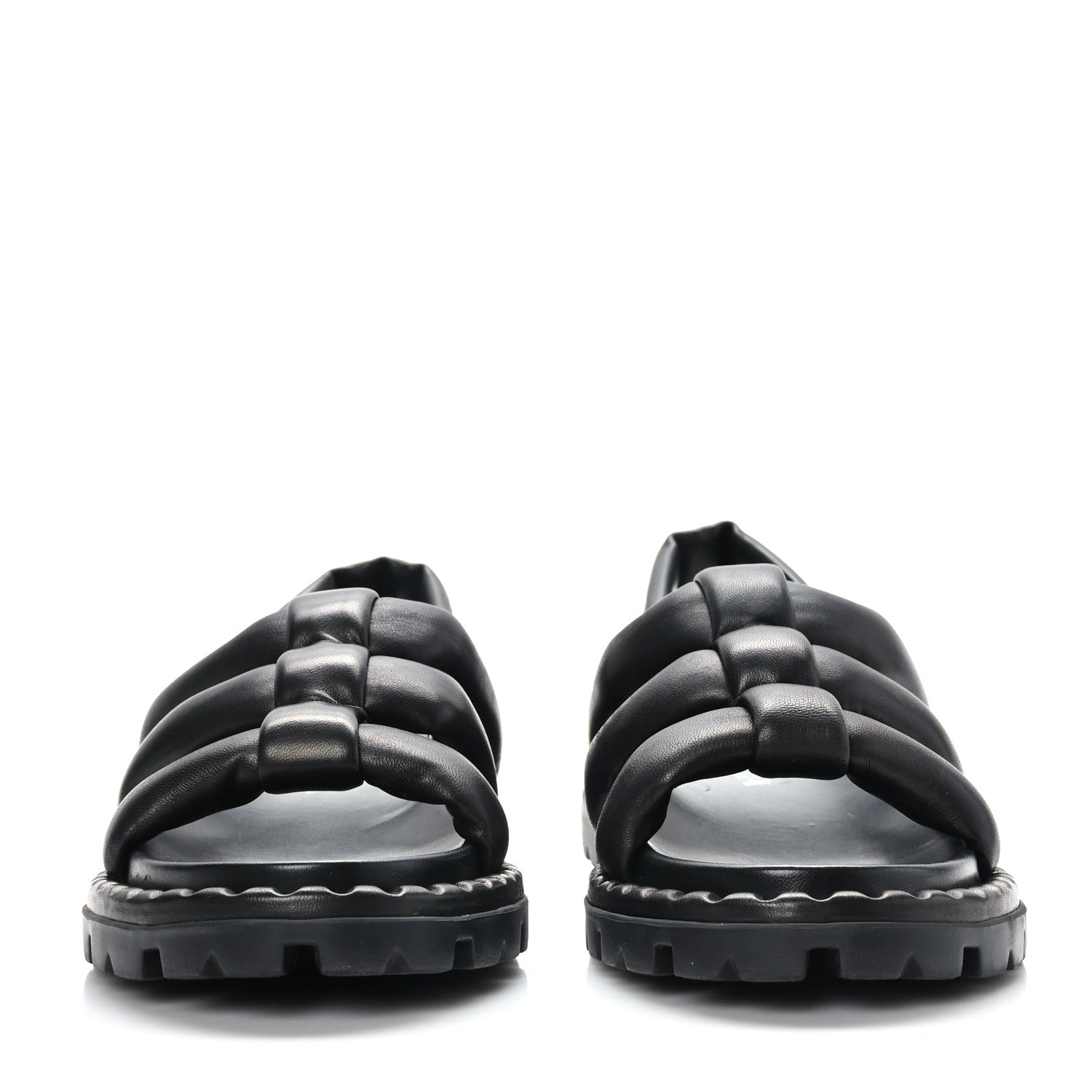 Prada Nappa Padded Blow 20mm Slingback Sandals 39 Black 2 of 8