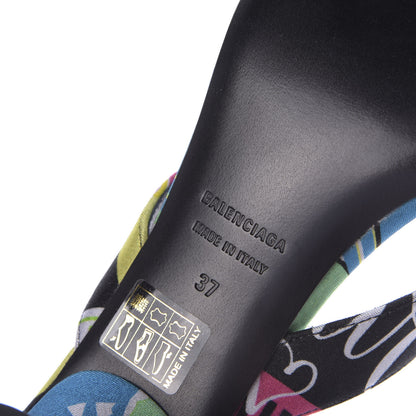 Balenciaga Spandex Double Square Flat 60mm Sandals 37 Multicolor 9 of 10