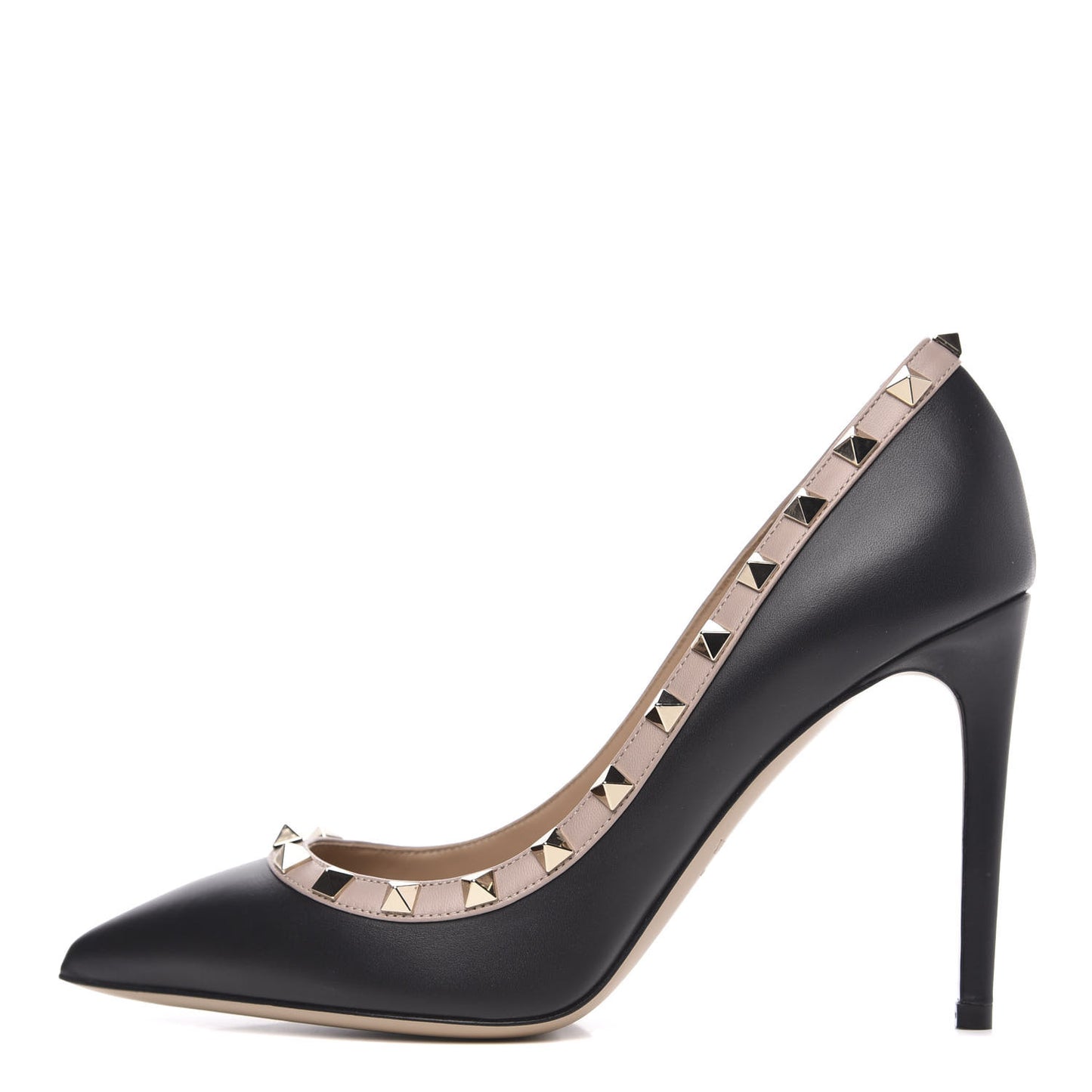 Nappa Rockstud 100mm Pumps 37.5 Black Poudre
