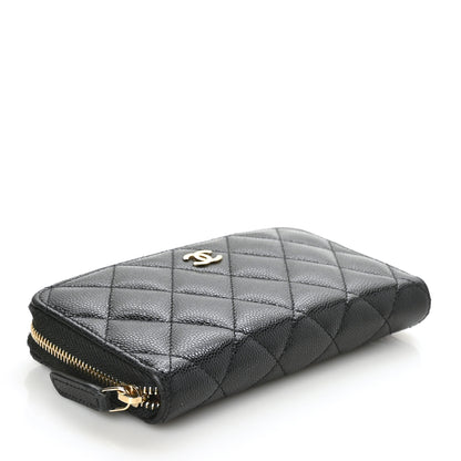 Chanel Caviar Quilted Medium Zip Around Wallet Black 4 of 9
