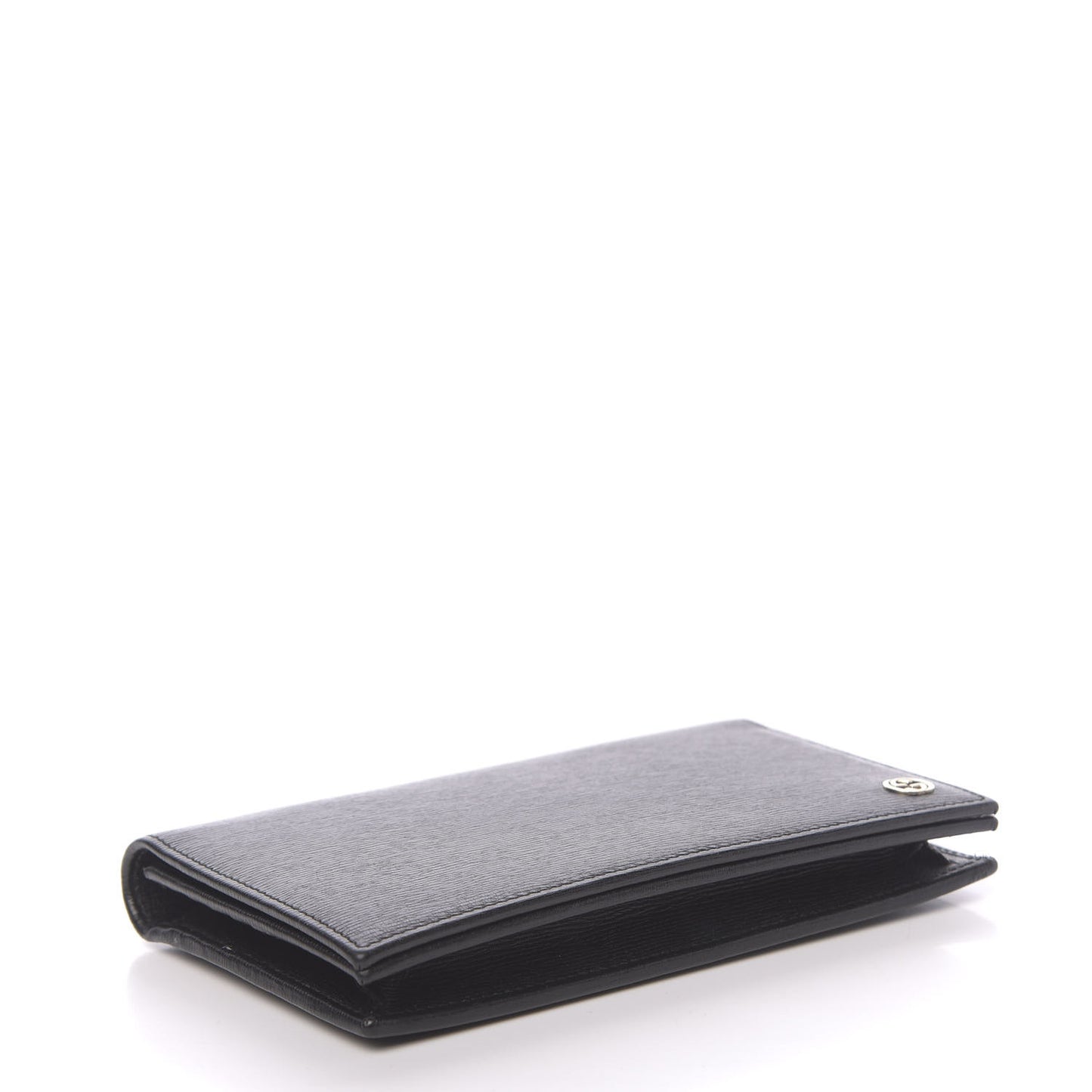 Textured Calfskin Medium Betty Chain Wallet Black