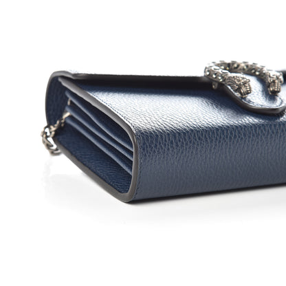 Gucci Dollar Calfskin Crystal Mini Dionysus Chain Wallet Blue Agata Black Diamond 5 of 10