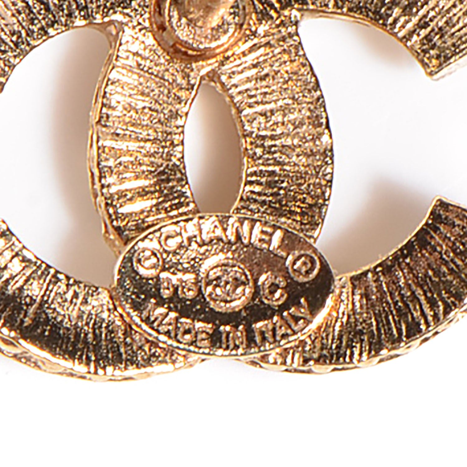 Chanel Crystal CC Earrings Gold 4 of 4