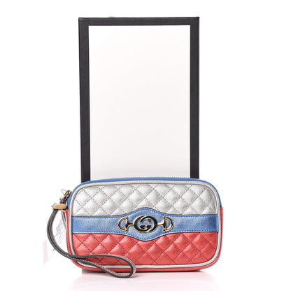 Gucci Laminated Nappa Trapuntata Zumi iPhone Case Rosso Marine Argento 8 of 8