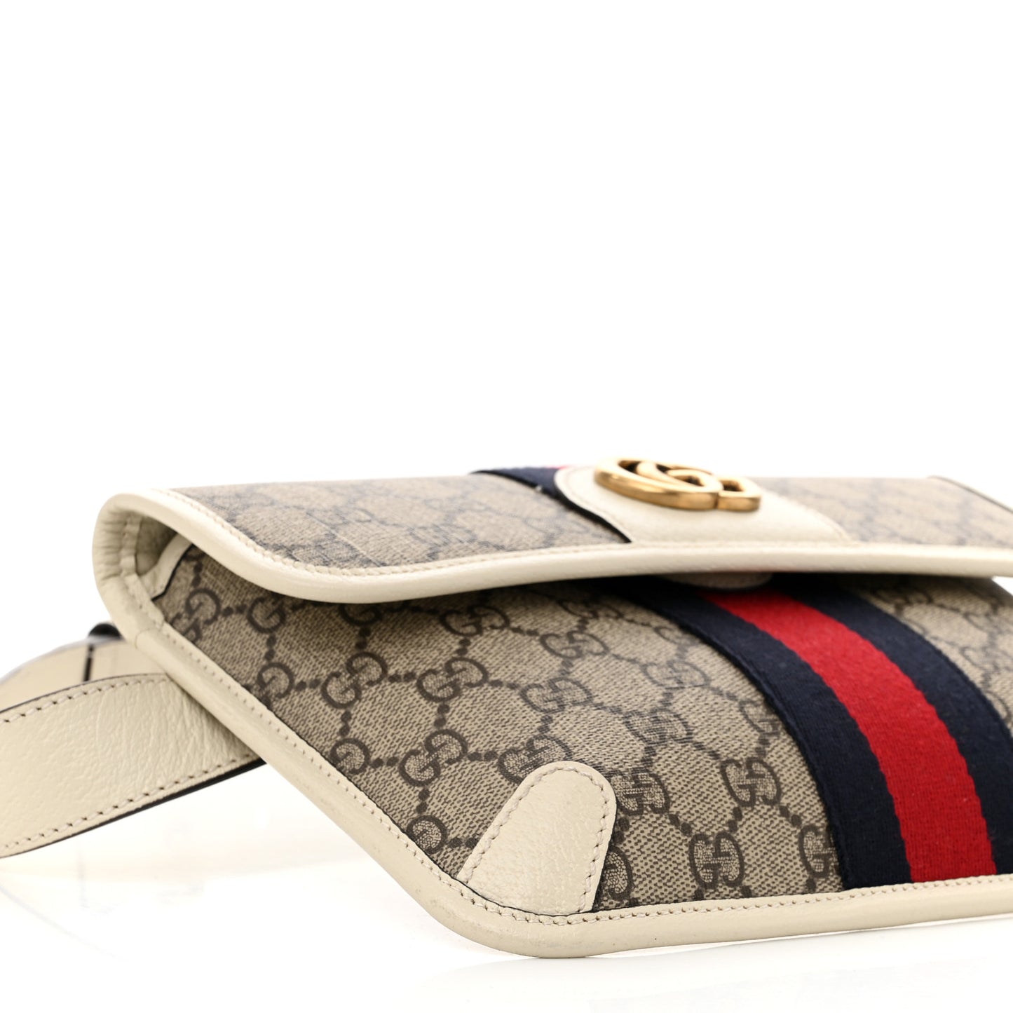 GG Supreme Monogram Web Small Ophidia Belt Bag 80 32 Beige Ebony White