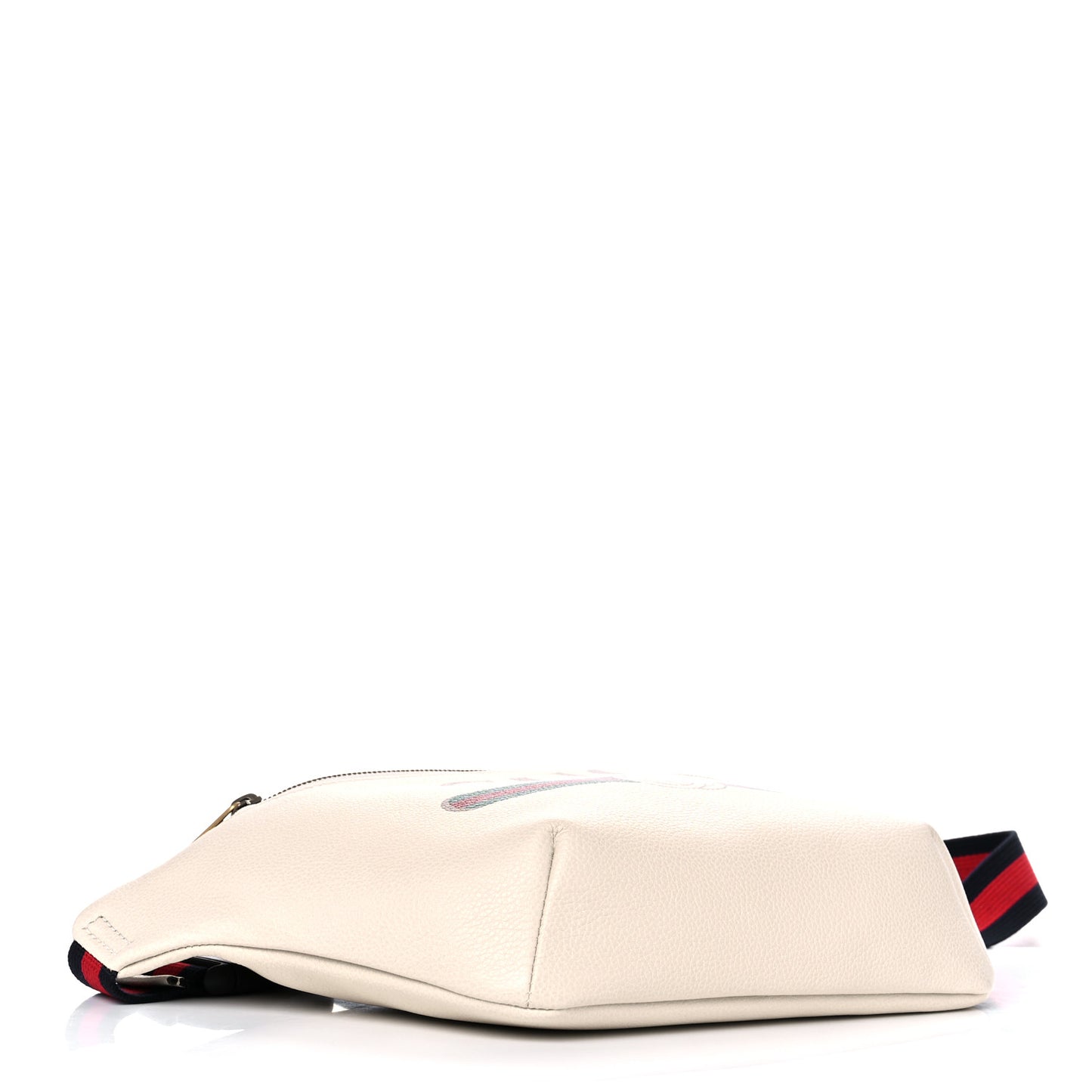Grained Calfskin Logo Belt Bag White