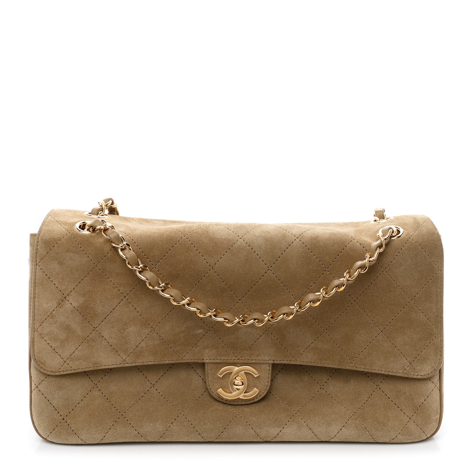Chanel Suede Calfskin Small Souplissimo Maxi Flap Dark Beige 1 of 11