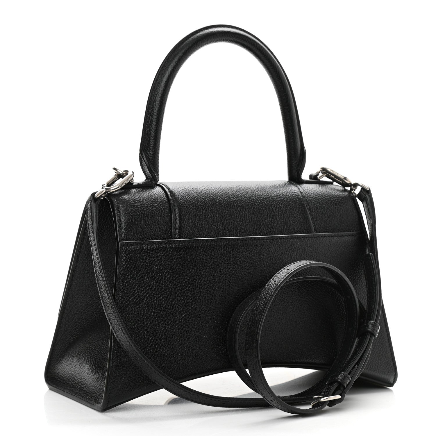 Balenciaga Grained Calfskin Small Hourglass Top Handle Bag Black 3 of 11