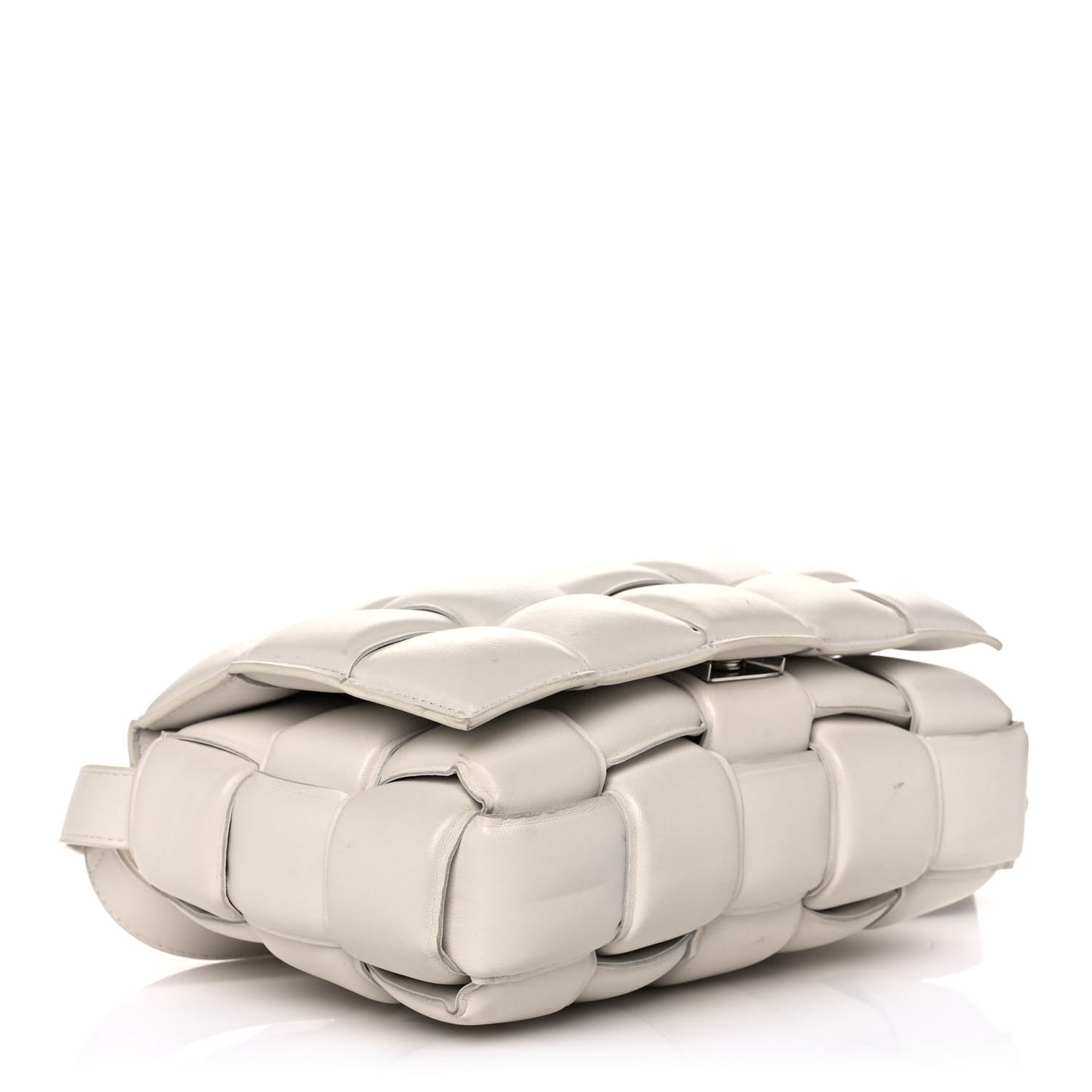 Nappa Maxi Intreccio Padded Cassette Crossbody Bag Chalk