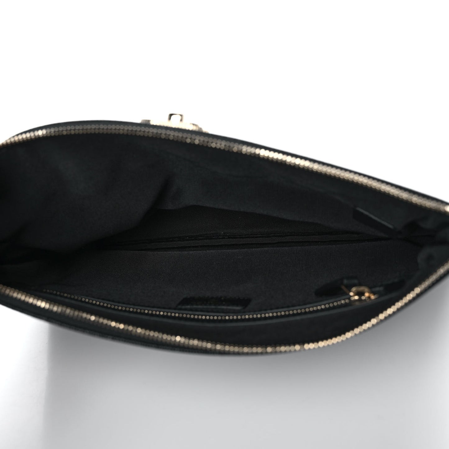 Caviar Quilted Mademoiselle Vintage Large Zip Pouch Black