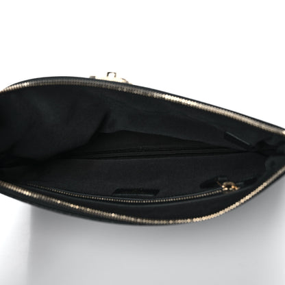 Chanel Caviar Quilted Mademoiselle Vintage Large Zip Pouch Black 5 of 10
