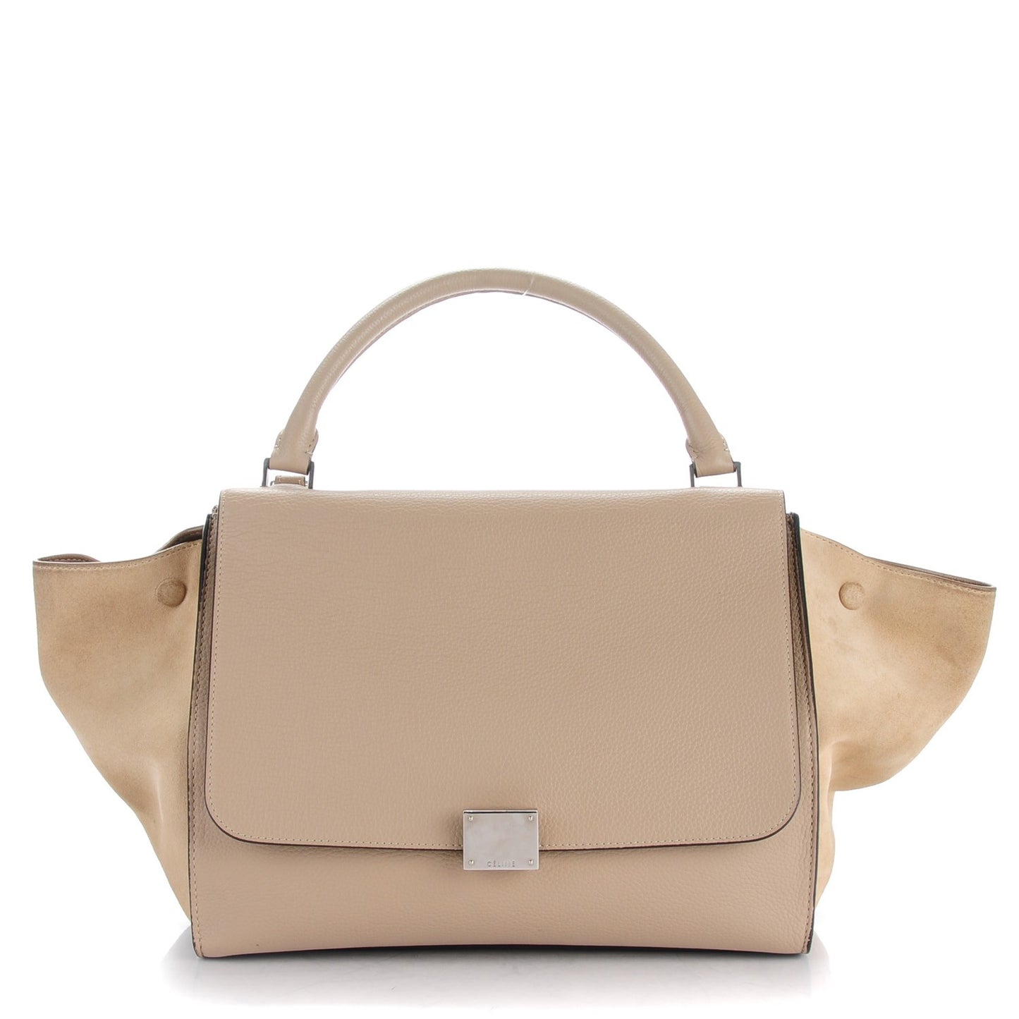 Drummed Calfskin Suede Medium Trapeze Dune