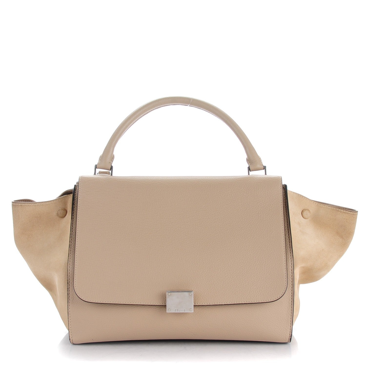 Celine Drummed Calfskin Suede Medium Trapeze Dune 1 of 8
