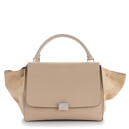 Celine Drummed Calfskin Suede Medium Trapeze Dune 1 of 8