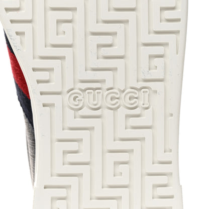 Gucci GG Supreme Monogram Ayers Web Mens New Ace Sneakers 8 Dark Blue 7 of 10