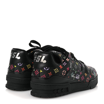 Louis Vuitton LV X TM Calfskin Monogram Multicolor Womens LV Trainer Sneakers 40 Black 5 of 10