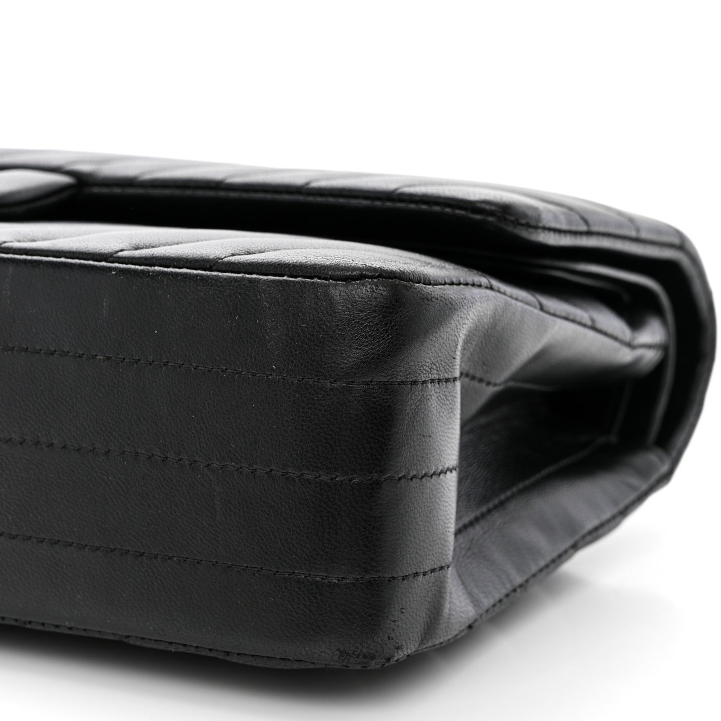 Lambskin Chevron Quilted Medium Double Flap So Black