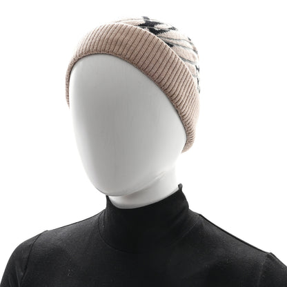 Louis Vuitton Wool Monogram Beanie Hat Beige 2 of 5