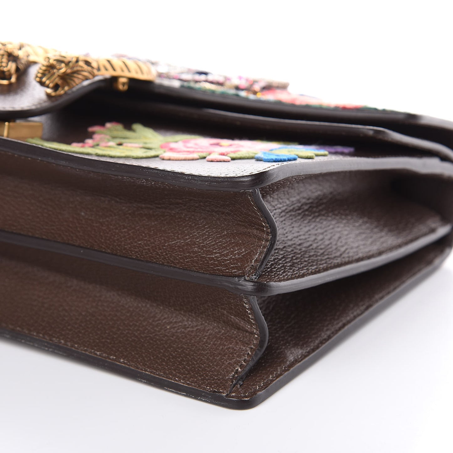 Calfskin Web Owl Embroidered Medium Dionysus Shoulder Bag New Acero Multicolor