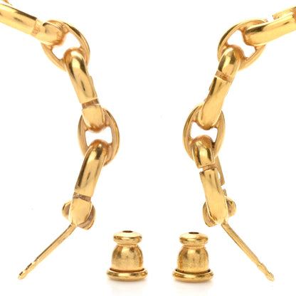 Christian Dior Metal Hoop Earrings Aged Gold 3 of 4