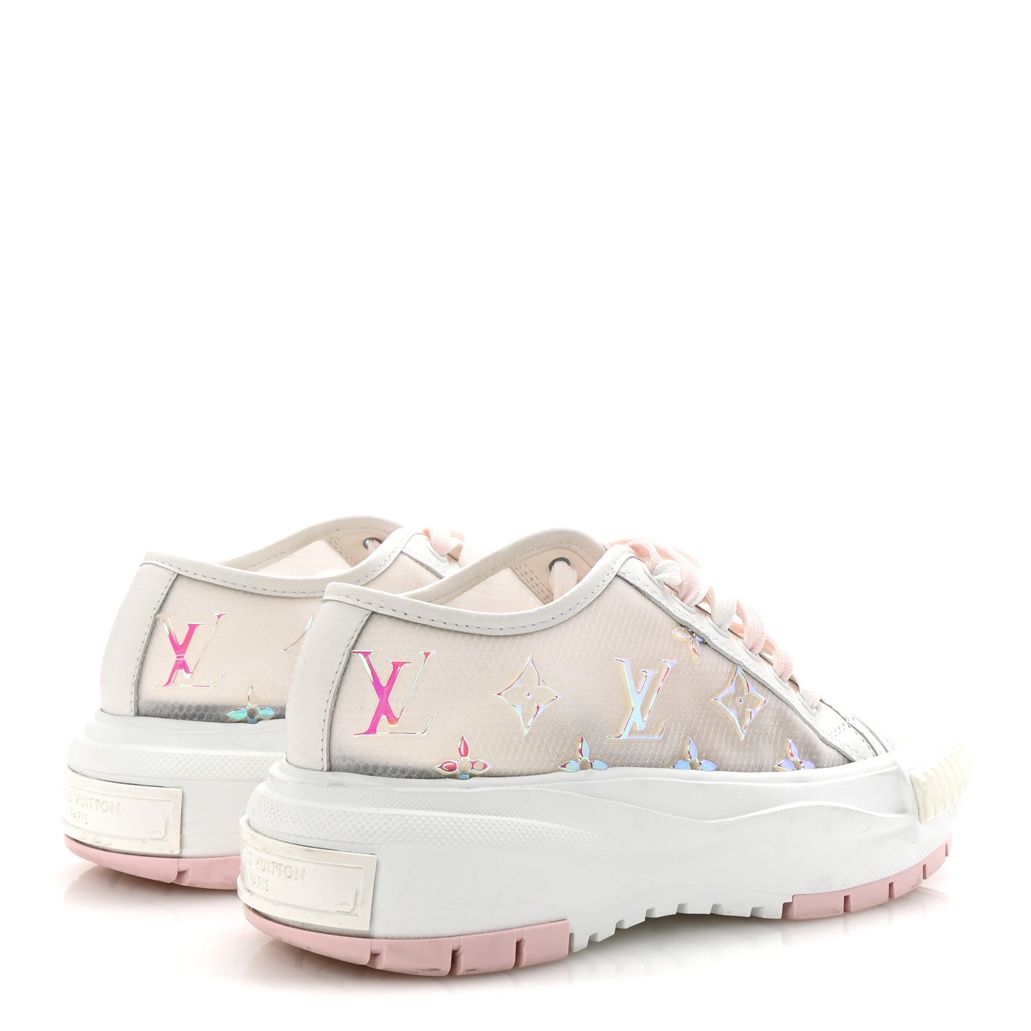 Louis Vuitton Iridescent Technical Mesh Monogram LV Squad Low Top Sneakers 36.5 Rose Clair 5 of 9