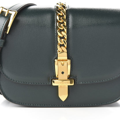 Gucci Azalea Calfskin Mini Sylvie 1969 Flap Messenger Bag Green 10 of 10