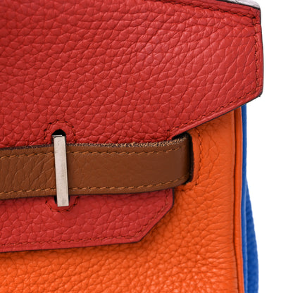 Hermes Taurillon Clemence Arlequin Birkin 35 Orange Sanguine Gold Bleu Lin Bleu Hydra Etain 13 of 13