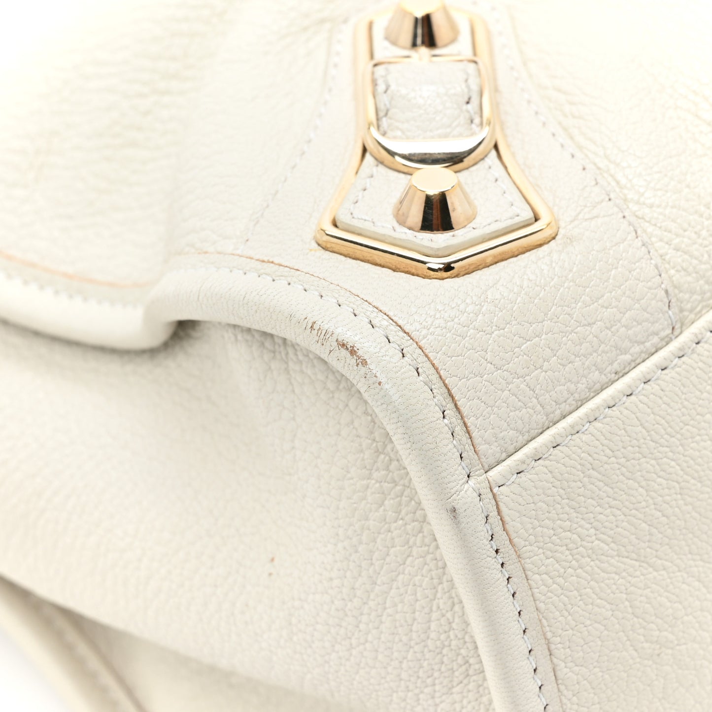 Chevre Gold Metallic Edge Hardware City White