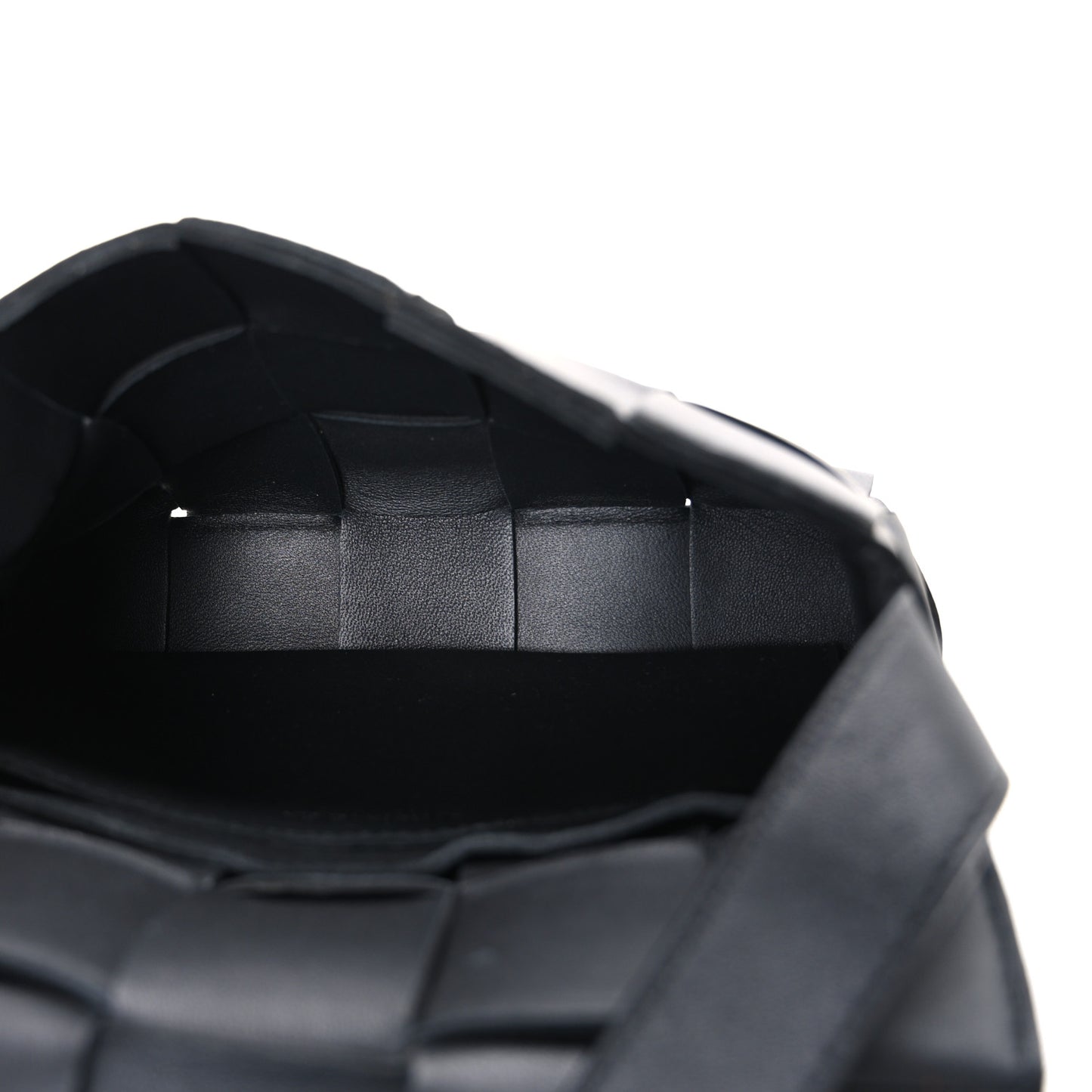 Lambskin Maxi Intreccio Small Cassette Crossbody Bag Black
