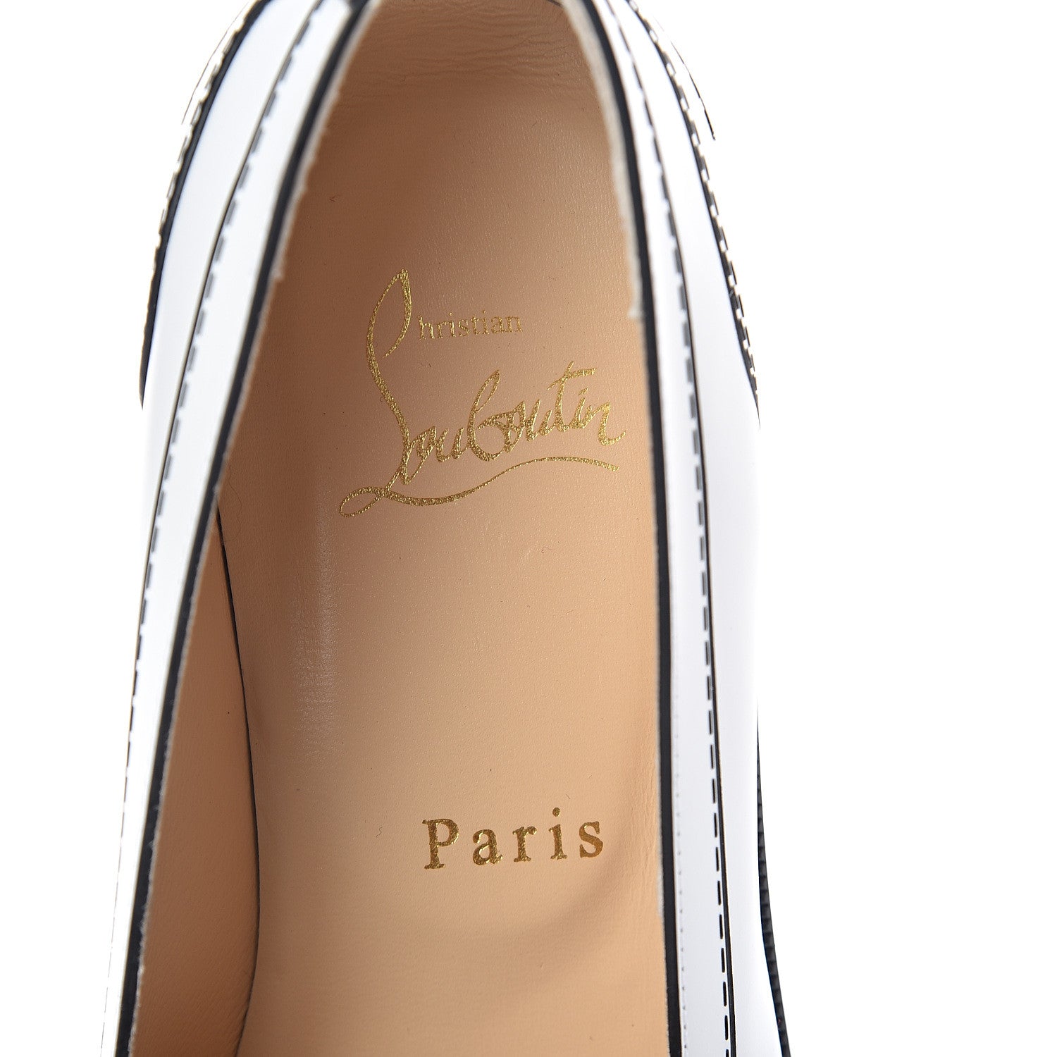 Christian Louboutin Calfskin Women Mocalaureat Tromp L'oeil Loafers 36.5 White 5 of 7