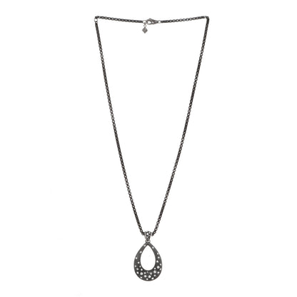 David Yurman Sterling Silver Diamond Midnight Melange Teardrop Pendant Necklace 3 of 7