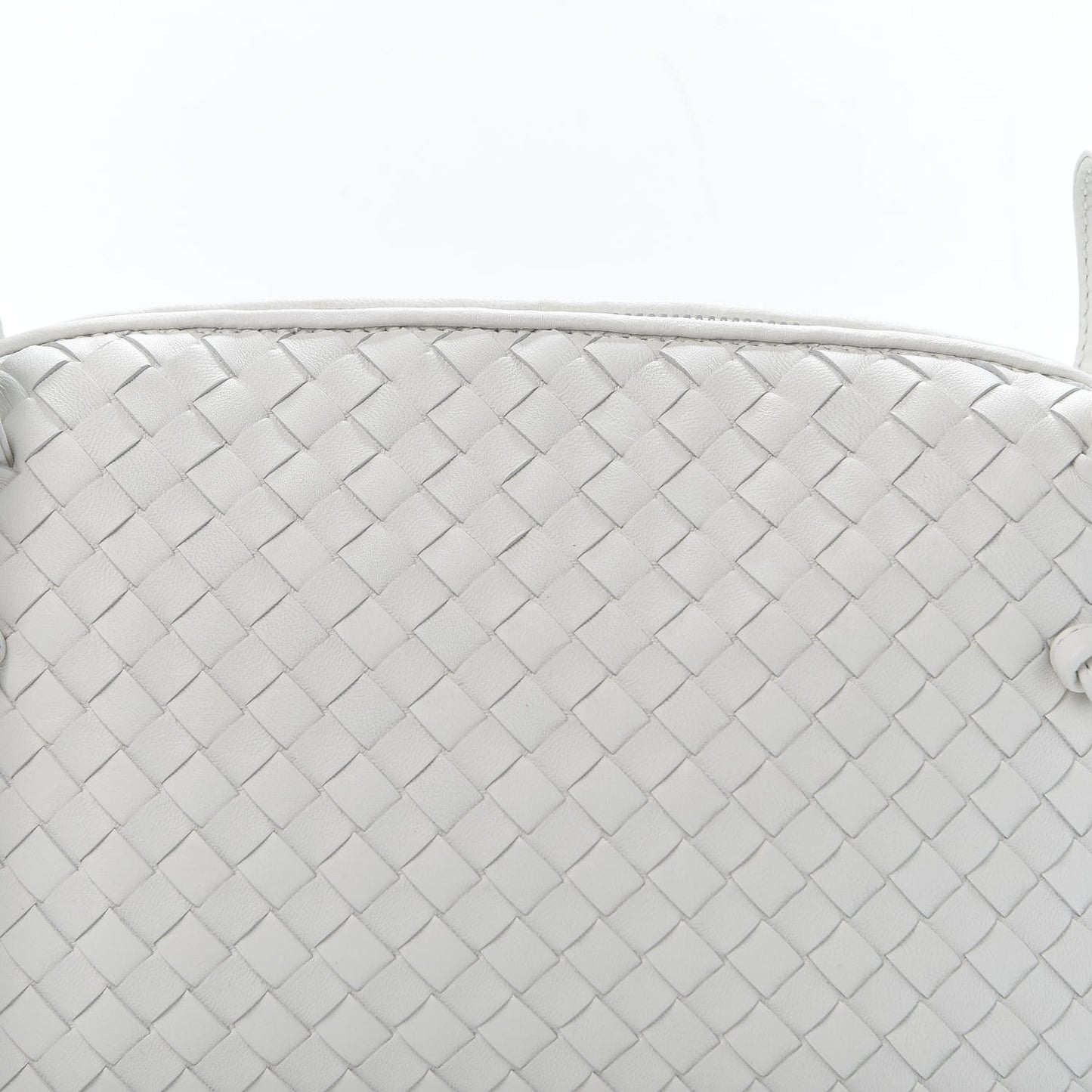 Nappa Intrecciato Pillow Crossbody Messenger White