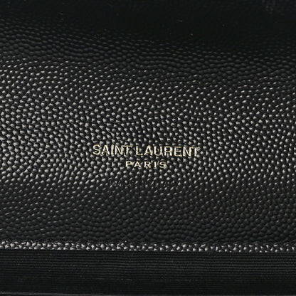 Saint Laurent Grain De Poudre Textured Mixed Matelasse Triquilt Monogram Clutch Black 6 of 11