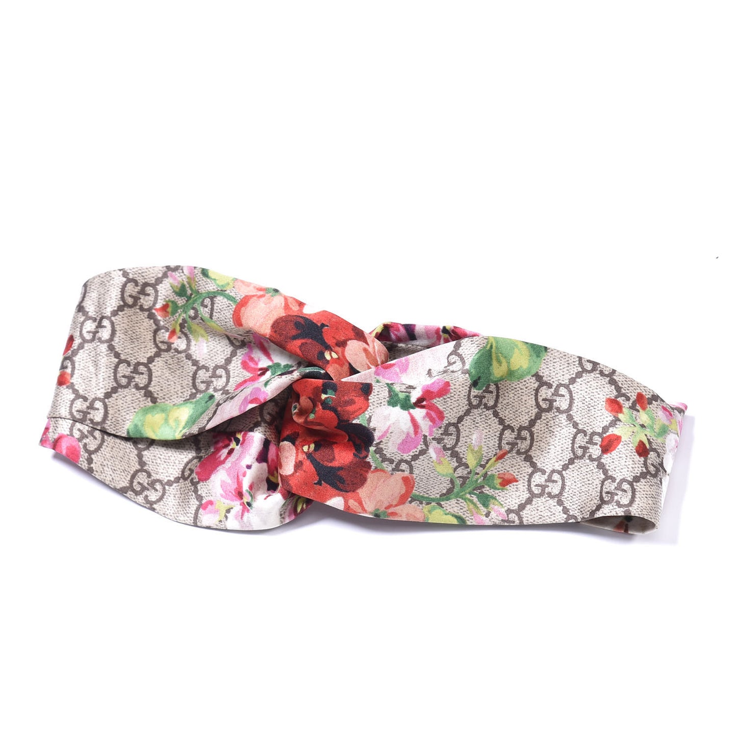 Silk Monogram Blooms Print Headband Antique Rose