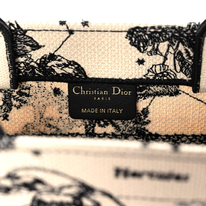 Christian Dior Canvas Embroidered Small Zodiac Toile De Jouy Book Tote Latte 6 of 13