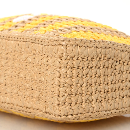 Prada Yarn Raffia Effect Crochet Striped Re-Edition 2005 Shoulder Bag Naturale Giallo 11 of 11