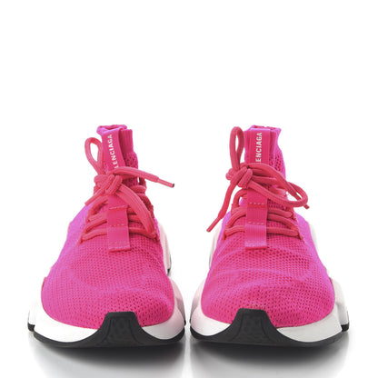 Balenciaga Knit Womens Speed Lace Up Sneakers 36 Rose Fluo 2 of 8