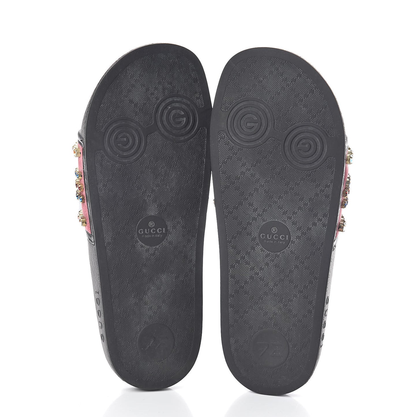Velvet Crystal Embellished Slide Sandals 39