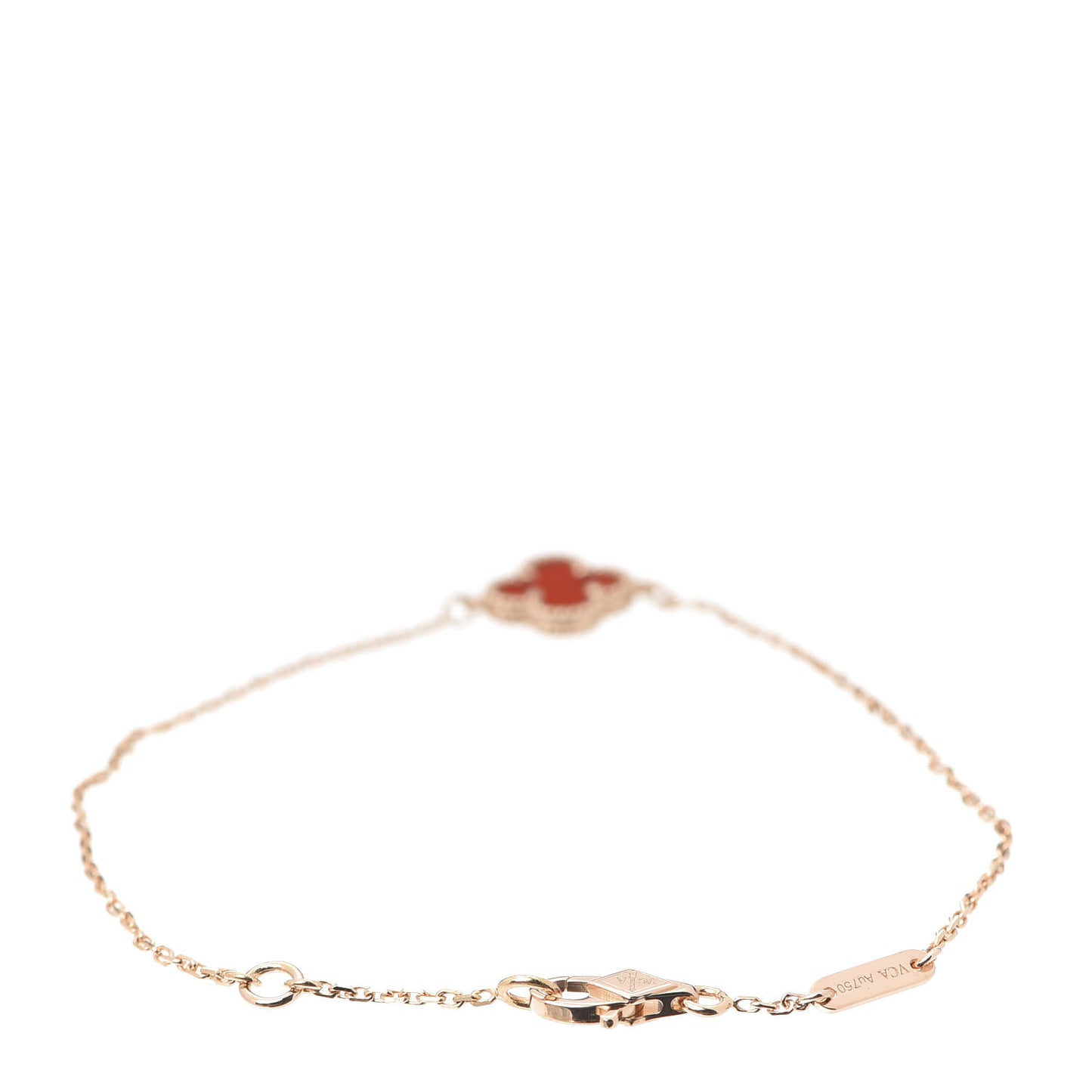 18K Rose Gold Carnelian Sweet Alhambra Bracelet