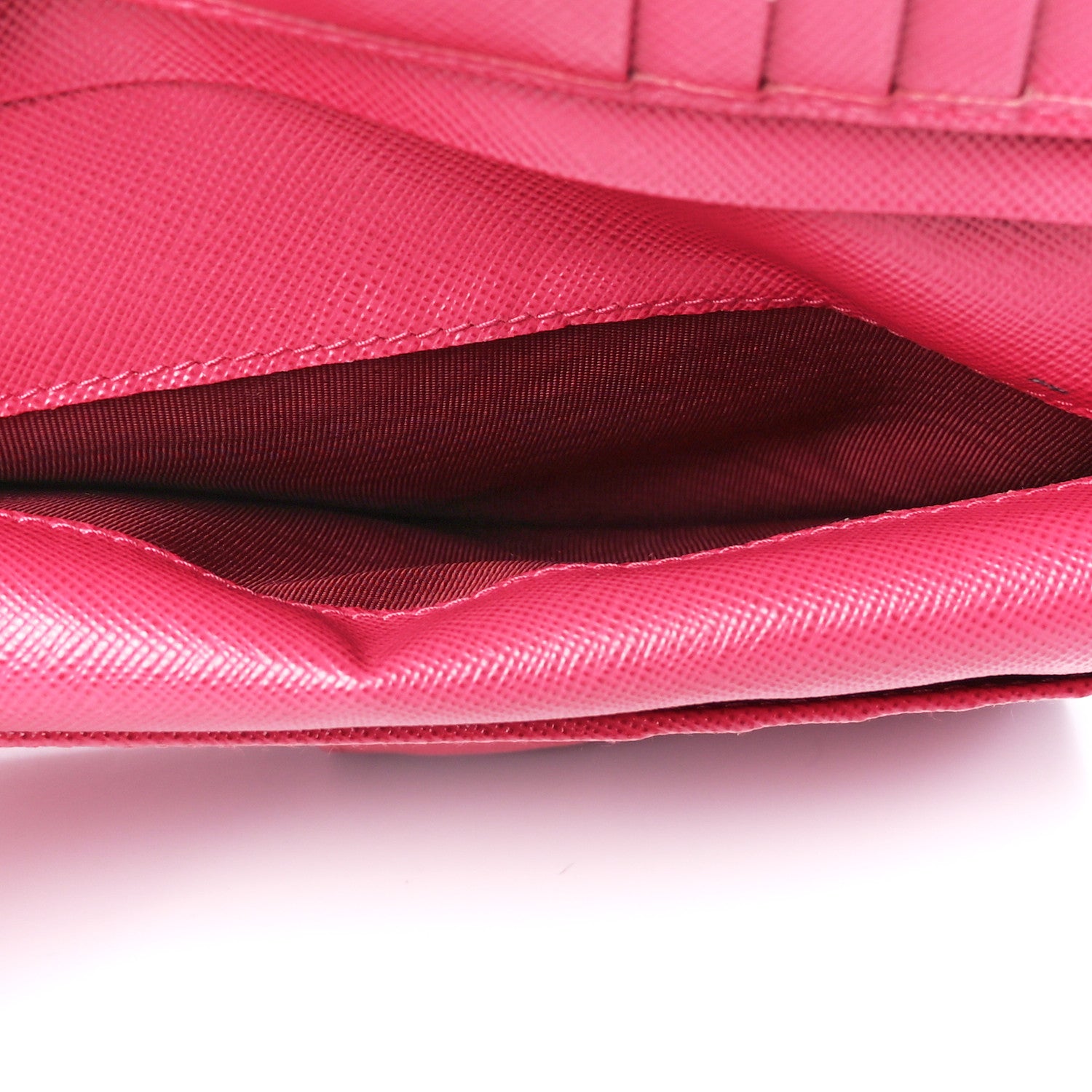 Prada Saffiano Metal Compact Wallet Peonia 8 of 16