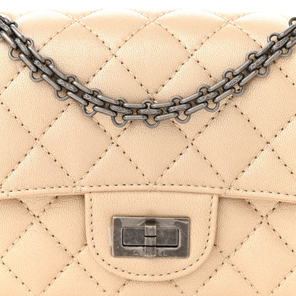 Chanel Metallic Sheepskin Quilted 2.55 Reissue Mini Flap Beige 8 of 10