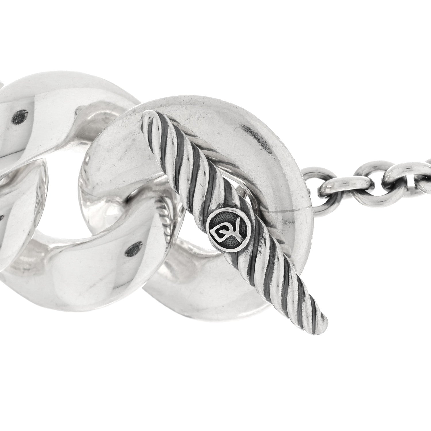 David Yurman Sterling Silver Black Diamond Cordelia Curb Link Necklace 4 of 4