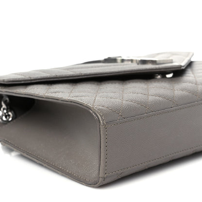 Saint Laurent Grain De Poudre Textured Mixed Matelasse Medium Triquilt Monogram Satchel Fog 10 of 11
