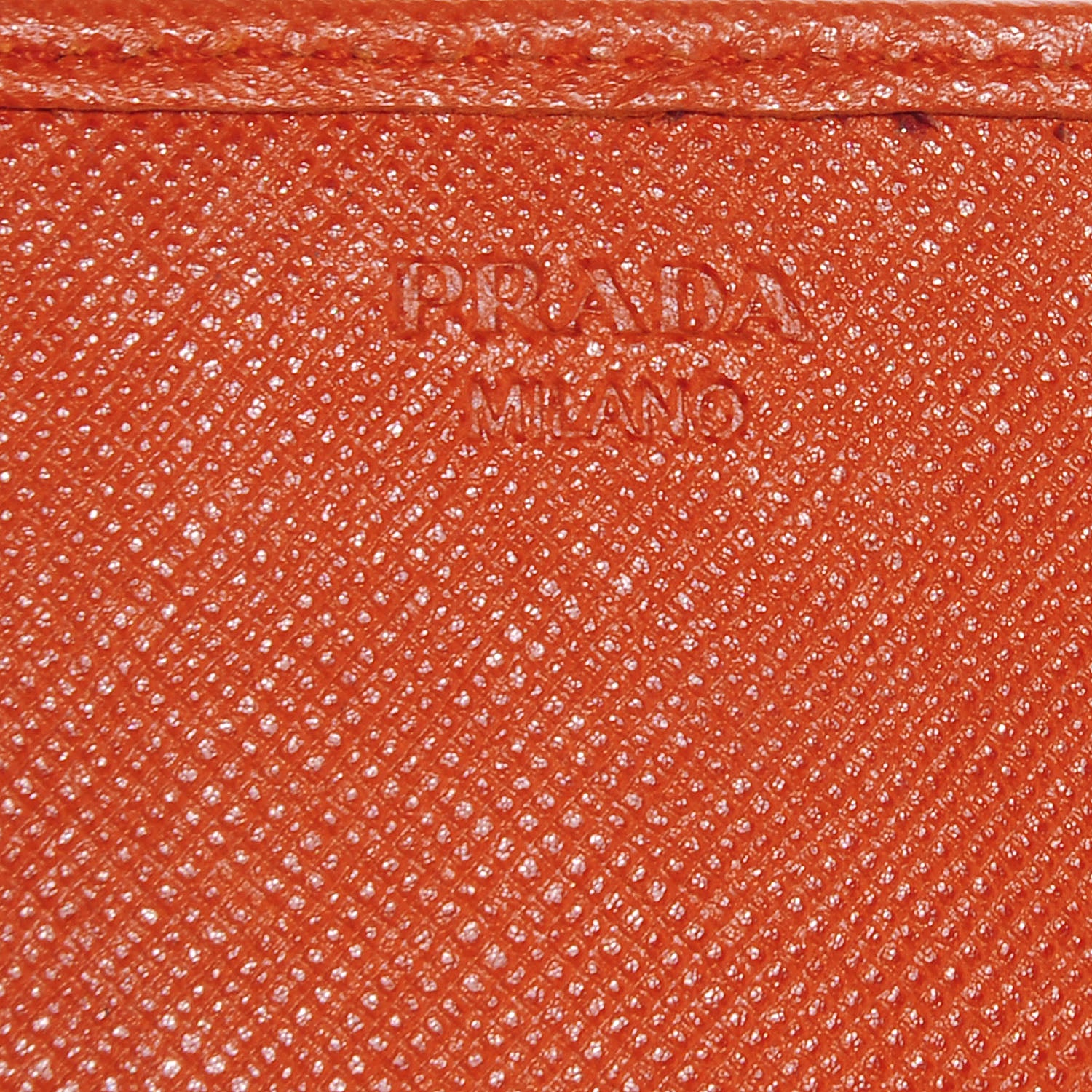 Prada Saffiano Quilted Zip Wallet Papaya 6 of 9