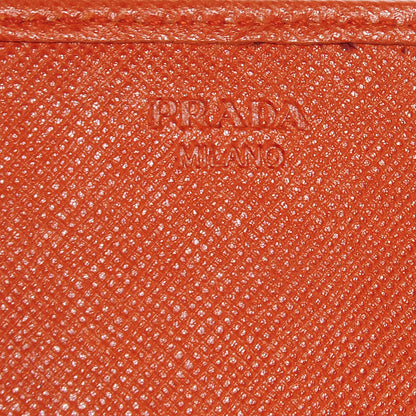 Prada Saffiano Quilted Zip Wallet Papaya 6 of 9